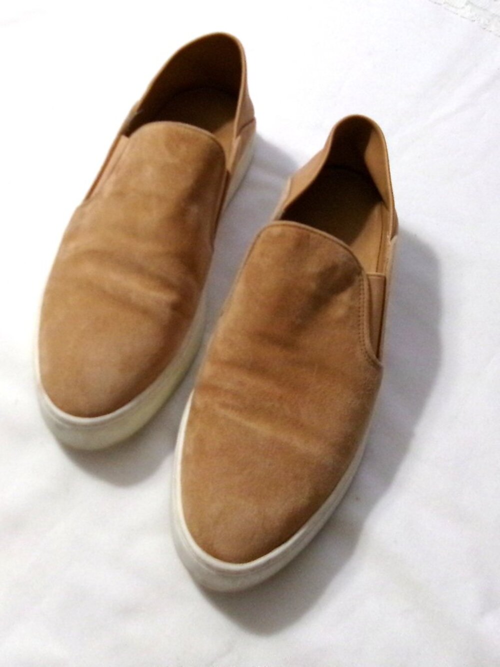 Women's VINCE GARVEY Tan Suede Slip On Shoes Size 7 M